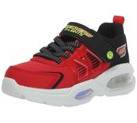 Skechers, Sneaker Bambini e Ragazzi, Rosso Sintetico Tessile Nero Giallo Trim, 3 UK