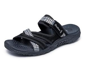 Skechers Reggae-Color-Full, Sandali a Ciabatta Donna, Nero, 35 EU