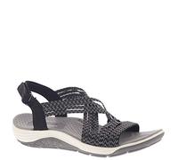 Skechers Reggae Cup-oh, Snap!, Sandali a Punta Aperta Donna, Nero Black Grey Gore Blk, 41 EU