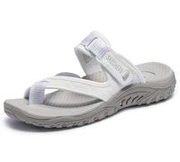 Skechers Reggae-Seize The Day, Sandali a Punta Aperta Donna, Bianco (White Wht), 36.5 EU