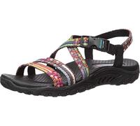 Skechers Reggae - Sew Me - Boho Tessuto con fettuccia, Sandali Donna, Nero, 36.5 EU