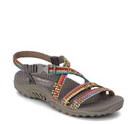 Skechers Reggae - Sew Me - Boho Tessuto con fettuccia, Sandali Donna, Taupe Multi, 42 EU