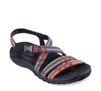 Skechers Reggae - Sew Me - Boho Tessuto con fettuccia, Sandali Donna, Multicolore, Nero, 35.5 EU