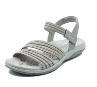 Skechers Reggae Slim 163573 Taupe Sandali per Donna in tessuto con chiusura a st