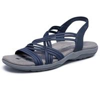 Skechers Reggae Slim-Simply Stretch, Sandalo Sportivo Donna, Navy, 35 EU
