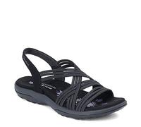 Skechers Reggae Slim-Simply Stretch, Sandalo Sportivo Donna, Nero, 35 EU