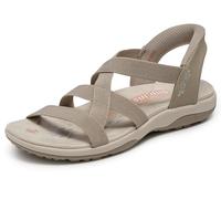 Skechers Reggae Slim Stretch Flex, Sandali Donna, Tortora, 40 EU