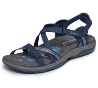 Skechers Reggae Slim Sun Array Flat Sandalo da Donna, Blu Navy, 36