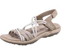 Skechers Reggae Slim Takes Two, Sandali Donna, Beige Taupe Gore Durabuck White Trim, 39 EU