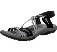 Skechers Reggae Slim Takes Two, Sandali Donna, Nero Black Gore Durabuck Charcoal Trim, 37 EU