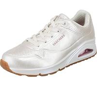 Skechers Regina Delle Perle Di Uno, Scarpe da ginnastica Donna, Bianco Duraleather Lt Pink Trim, 39 EU