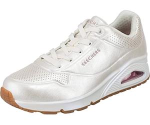 Skechers Regina Delle Perle Di Uno, Scarpe da ginnastica Donna, Bianco Duraleather Lt Pink Trim, 39 EU