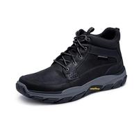 Skechers Respected Boswell, Stivali Uomo, Black Leather W Synthetic, 46 EU