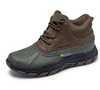 Skechers Respected Swamper, Stivali in Gomma Uomo, Olive Leather/Duraleather/Brown Trim, 46 EU