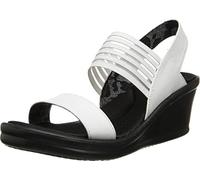 Skechers Rumbers-Sci Fi, Sandali con Cinturino alla Caviglia Donna, Bianco (White Black), 36 EU