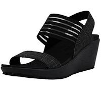 Skechers Rumbers - Sci Fi, Sandali con Cinturino alla Caviglia Donna, Nero, 37 EU