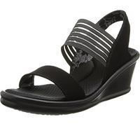 Skechers Rumblers Fantascienza, Sandali con Zeppa Donna, Nero, 38.5 EU