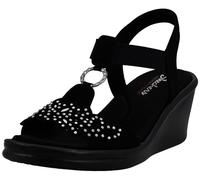 Skechers Rumblers-Queen B, Sandali con Zeppa Donna, Nero, 36 EU