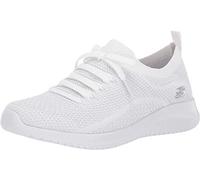 Skechers Saluti da Donna Ultra Flex, Bianco/Argento, 10 Wide