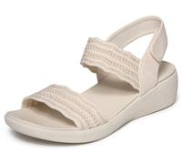 Skechers Sandali Bassi da Donna Arya Favorite Finds, Bianco, 37