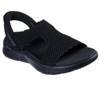 Skechers Sandali Bassi da Donna con Cinturino a T, Nero/Nero, 40 EU