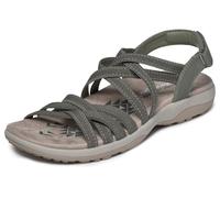Skechers Sandali Bassi da Donna Reggae Slim Summer Getaway, Verde Oliva, Taglia 40