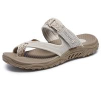 Skechers, sandali comodi da donna, a incrocio, (Natural/Cream), 41 EU