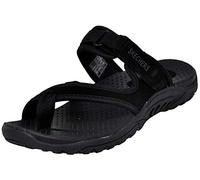 Skechers, sandali comodi da donna, a incrocio, Nero (Black/White), 41 EU