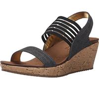 Skechers Cali Women's Rumblers-Sci-Fi Wedge Sandal, Black, 9 W Us, Zeppa Donna, Nero, 39 EU Larga