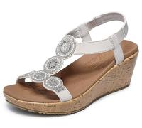 Skechers - Sandali da donna Beverlee Date Glam, bianco sporco, 37.5 EU