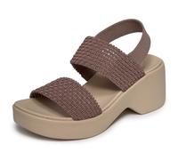 Skechers Sandali da donna Cali Day con zeppa, Marrone, 37 EU