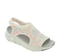 Skechers Sandali da Donna con Motivo ad Arco, Bianco Multi, 37 EU