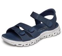 Skechers Sandali da Donna Glide-Step Count ON Me Flat, Blu Navy, 38