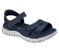 Skechers Sandali da Donna Glide-Step Count ON Me Flat, Blu Navy, 40