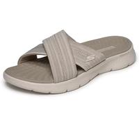 Skechers Sandali da Donna Go Walk Flex Impressed Flat, Marrone, 36