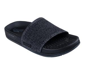 Skechers Sandali da donna On-The-go Arch Fit Hyper Slide W/Heather Knit, nero/grigio, 37 EU