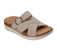 Skechers Sandali da donna Relaxed Fit 39 EU Lifted Comfort Charming Sparkle Slide Vegan Comfort, con plantare imbottito, tortora