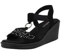 Skechers Rumblers-Queen B, Sandali con Zeppa Donna, Nero, 38 EU