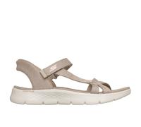 Skechers Sandali Piani Donna Slip-Ins Go Walk Flex Beige Regolabili Ta