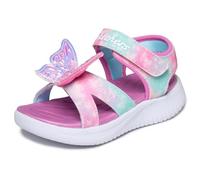 Skechers Sandali Piatti per Bambine Jumpsters Butterfly Brites, Rosa Multi, 7 Toddler