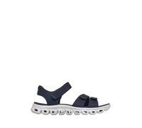 Skechers Sandali da Donna Glide-Step Count ON Me Flat, Blu Navy, 40