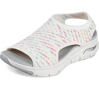 Skechers Sandalo da Donna Arch Fit - Catchy Wave, Bianco Multi, 41 EU