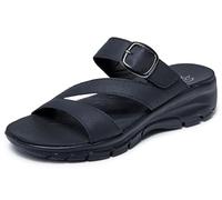 Skechers Sandalo da donna Easy Going-Slide, Nero/nero, 39 EU