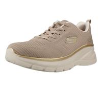 Skechers - Scarpa sportiva in tessuto, con lacci, suola in gomma, suola bianca con zeppa, griglia per: donna
