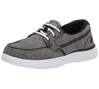Skechers Scarpe da Barca da Donna On-The-Go Flex in Lino, Nero/Bianco, 38 EU