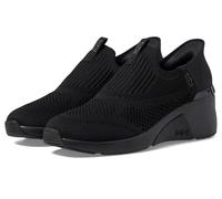 Skechers Scarpe da Donna con Zeppa A-Wedge - Crecent Hands Free Slip-in, Nero/Nero, 11