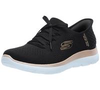Skechers - Scarpe da Donna Senza Lacci Hands Free Summits Classy Night, Nero Oro Rosa, 8.5 Wide
