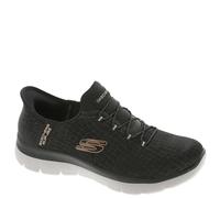 Skechers Donna Slip-ins: Summits - Classy Night Sneaker in Nero/Rosa Oro, Taglia 38 Wide , Vegan