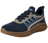 Skechers Scarpe da Ginnastica Bobs Geo Uomo, Bordo Sintetico in Maglia Blu Navy, 47.5 EU