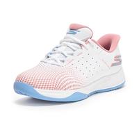 Skechers Scarpe da Ginnastica da Donna Viper Court Reload Hands Free Slip-ins, Bianco Azzurro Rosa, 37.5 EU